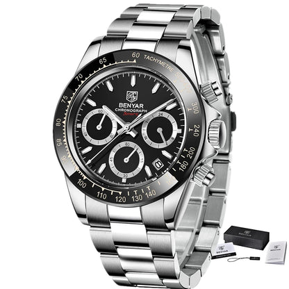 Relojes Hombre 2026 BENYAR New  Watches Men Luxury Brand Chronograph Male Sport Watches Waterproof Stainless Steel Quartz  Watch