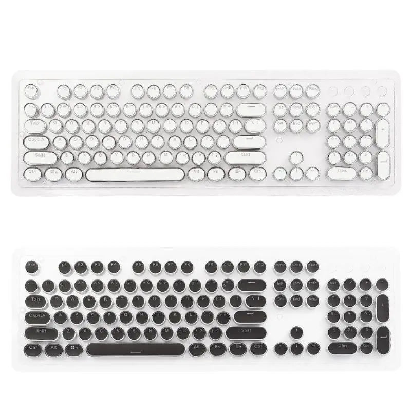 104 Keys Retro Round Keycaps Double Shot DIY Typewriter Keycap for Backlit Mechanical Keyboard Circular