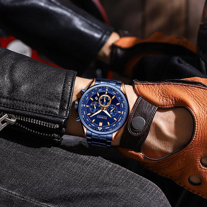 Montre pour homme CURREN – Montre tendance de grande marque, modèle de luxe, étanche, en acier, style sportif, chronographe à quartz