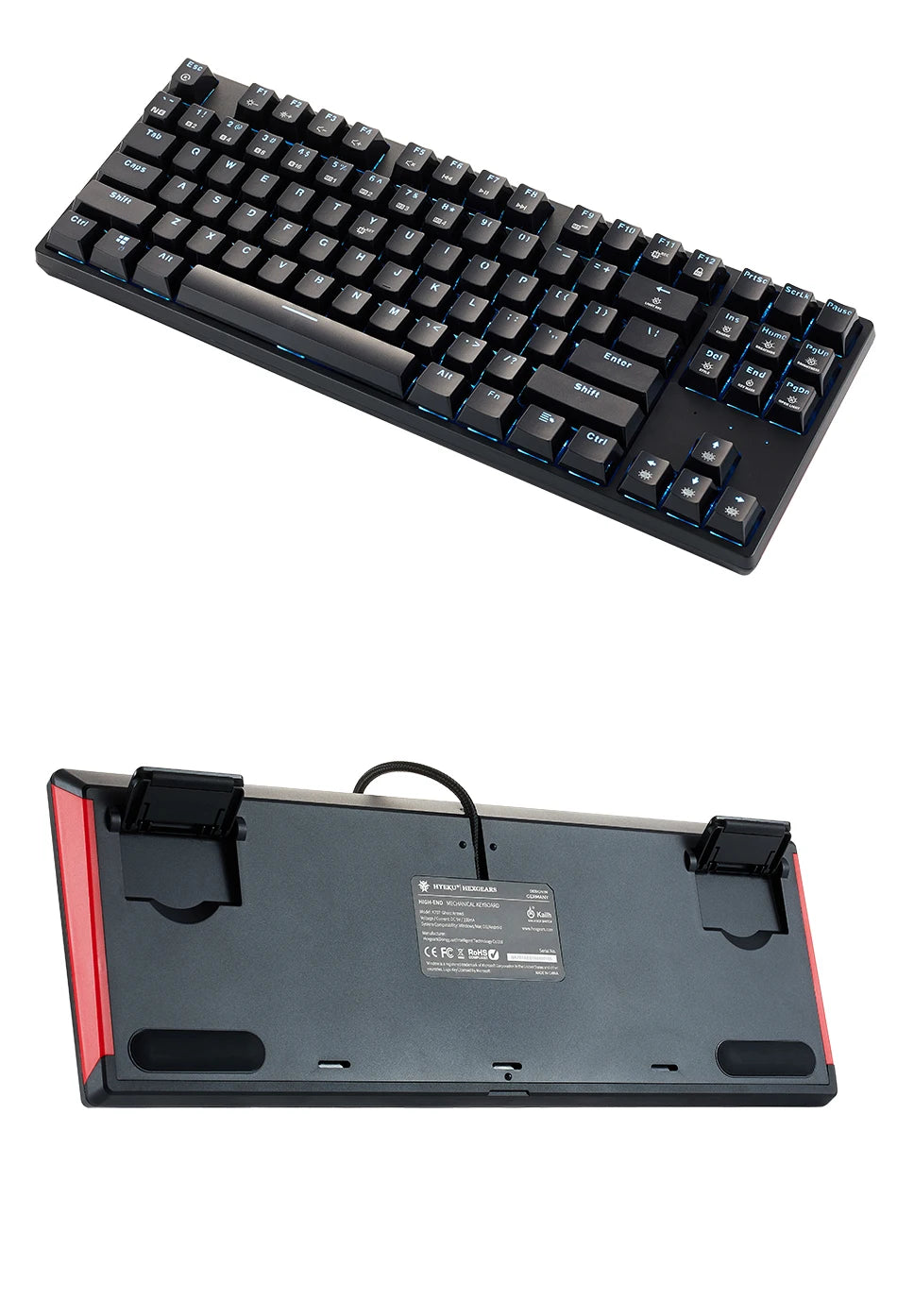 HEXGEARS Mechanical Keyboard Gaming Hot-Swappable Switch Russian 87 Key Waterproof Kailh BOX Switch Keyboard Custom Macro GK12