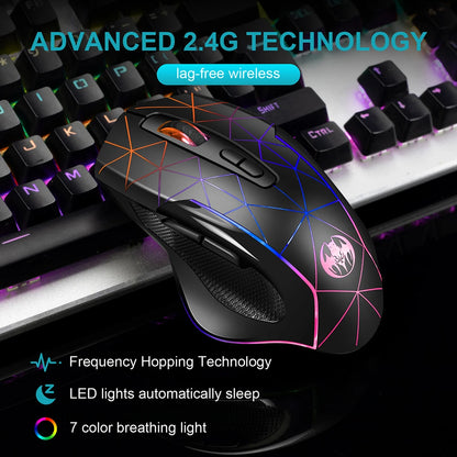 2.4G Rechargeable Wireless Mouse Gamer Gaming Mouse Computer Mouse Usb Ergonomic Mause With Backlight RGB Mice For Laptop PC