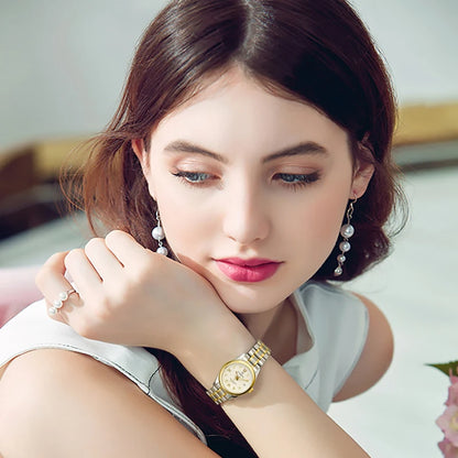Reloj de pulsera mecánico para mujer de la marca CARNIVAL: modelo elegante, movimiento automático, cristal de zafiro, resistente al agua.