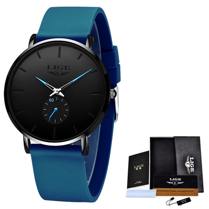 Reloj para hombre LIGE: estilo deportivo y moderno, marca de lujo, resistente al agua, diseño minimalista y ultradelgado, reloj de cuarzo para hombre.