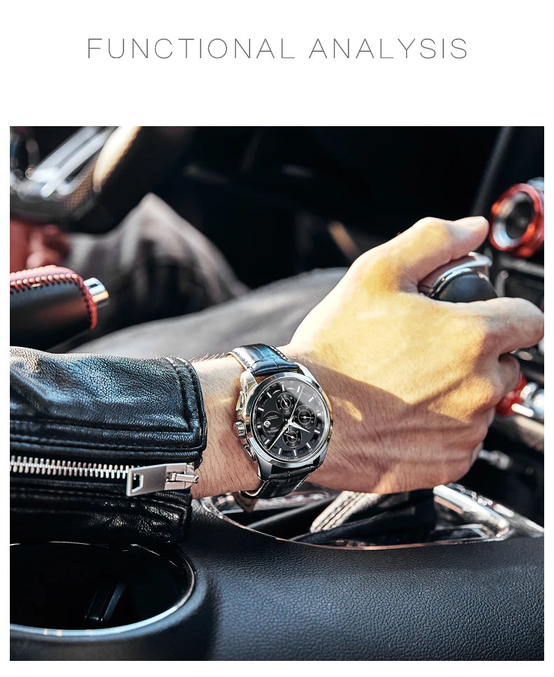relogio masculino New Carnival Automatic Watches Men Business Mechanical Clock Leather Strap Waterproof Luxuey Brand Clock