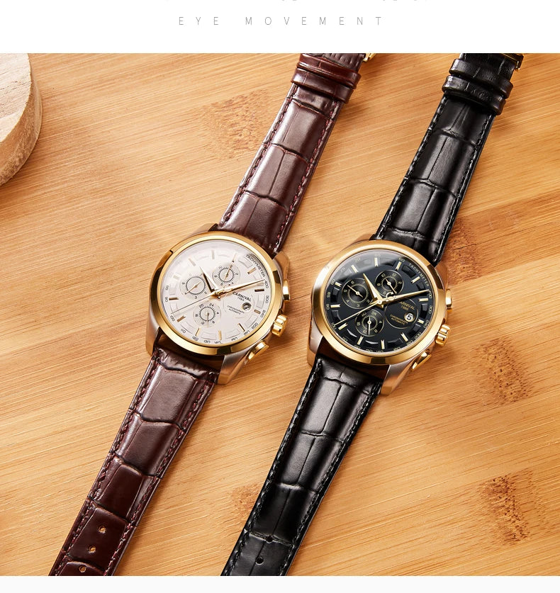 relogio masculino New Carnival Automatic Watches Men Business Mechanical Clock Leather Strap Waterproof Luxuey Brand Clock