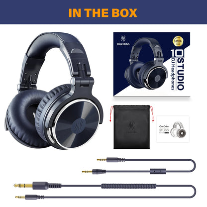 Oneodio Pro-10 Wired Headphones with 50mm Quality HiFi Drivers Stereo Big Headphones Studio Mixing Recording Monitoring Headset