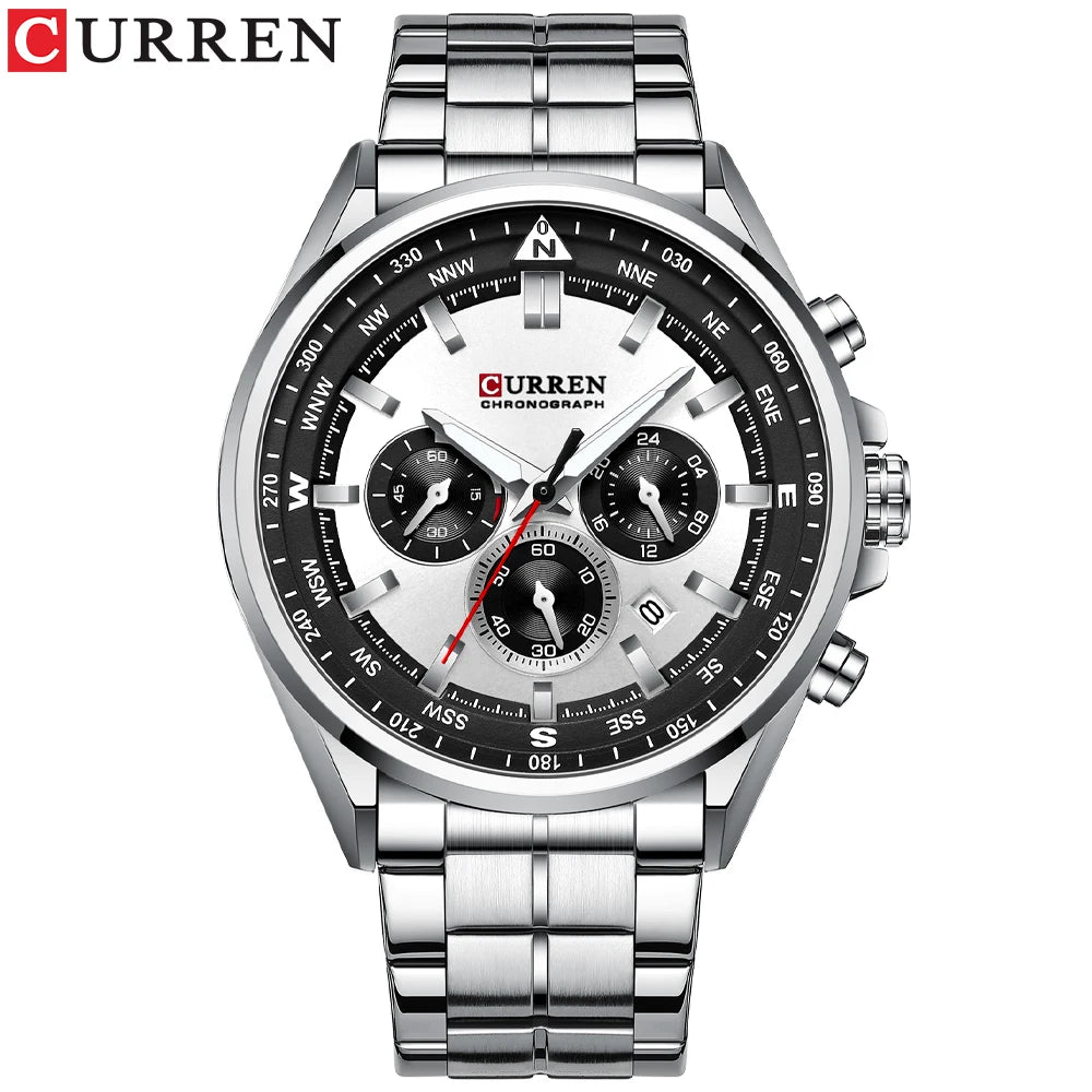 Montre pour homme CURREN – Montre tendance de grande marque, modèle de luxe, étanche, en acier, style sportif, chronographe à quartz