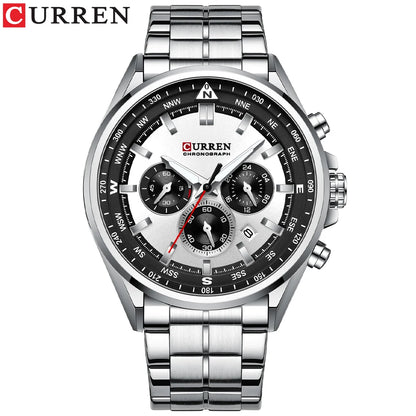 Montre pour homme CURREN – Montre tendance de grande marque, modèle de luxe, étanche, en acier, style sportif, chronographe à quartz