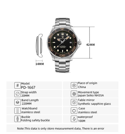 PAGANI DESIGN 007 Mechanical Wristwatch for Men Luxury Automatic Watch NH35A AR Sapphire Crystal Waterproof Clock 2024 New