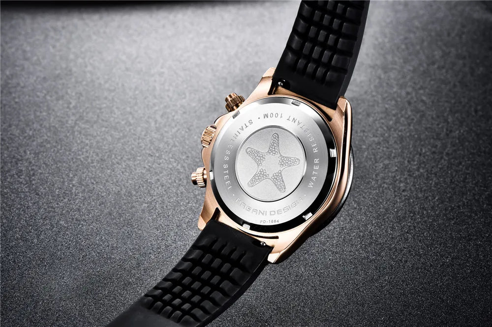 PAGANI DESIGN 2026 NEW 1664 Meteorite Dial Men's Watches Luxury Sapphire Quartz watch for men Sport Chronograph men Reloj Hombre