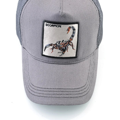 Streetwear Trucker Caps With Scorpion Patch Men's Snapback Hip Hop Baseball Cap For Women Four Seasons Fashion Casquette Hats