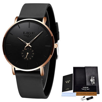 Reloj para hombre LIGE: estilo deportivo y moderno, marca de lujo, resistente al agua, diseño minimalista y ultradelgado, reloj de cuarzo para hombre.