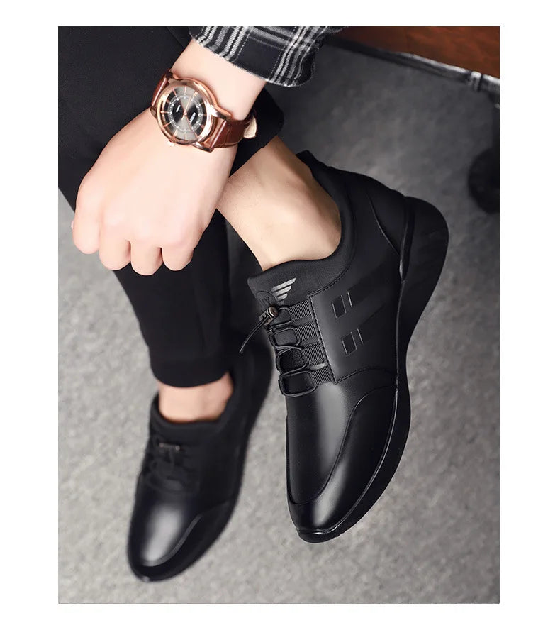 oein 2022 Men's Sneakers Quality 6CM Increasing British Shoes New Breathable Summer Casual Sneakers Big Size Office Shoes Men