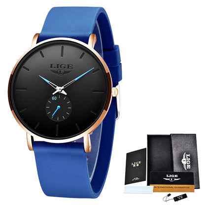 Reloj para hombre LIGE: estilo deportivo y moderno, marca de lujo, resistente al agua, diseño minimalista y ultradelgado, reloj de cuarzo para hombre.