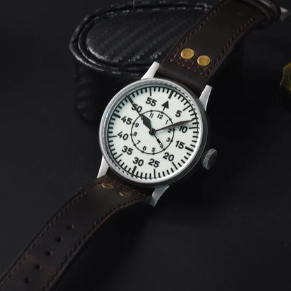 Hruodland Pilot Men's Automatic Mechanical Watch Pt5000 Sapphire Luminous C3 Stainless Steel Waterproof 10Bar reloj hombre