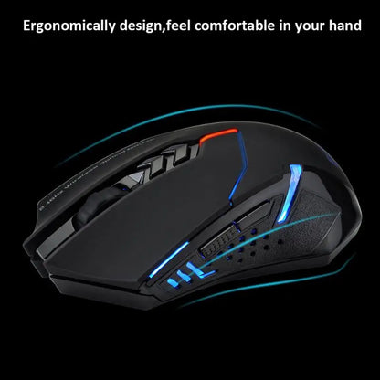 ET X-08 2000DPI Adjustable 7Button 2.4G Wireless Gaming Mouse Professional Wireless Gaming Mouse for Gamer Mute LED Mice for PC