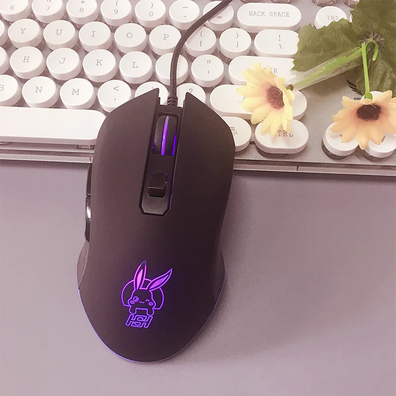 Ratón luminoso de colores con silencio USB-C para portátil Type-C, ratón gaming