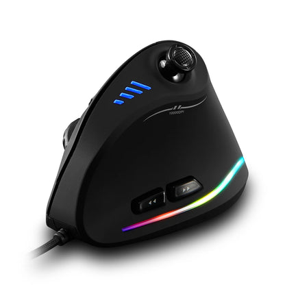 Zelotes C-18 Wired Gaming Mouse 11 Programmable Buttons 10000DPI Laser Engine RGB Light Belt 128KB Vertical Mouse for Laptop PC