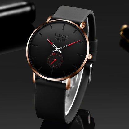 Reloj para hombre LIGE: estilo deportivo y moderno, marca de lujo, resistente al agua, diseño minimalista y ultradelgado, reloj de cuarzo para hombre.