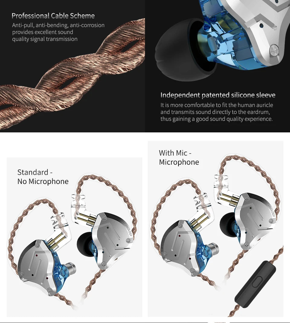 KZ ZS10 PRO écouteur intra-auriculaire 4BA + 1DD hybride HIFI métal casque Sport suppression de bruit casque KZ ZSX ZAX ASX ZST ZSN PRO ES4 AS16