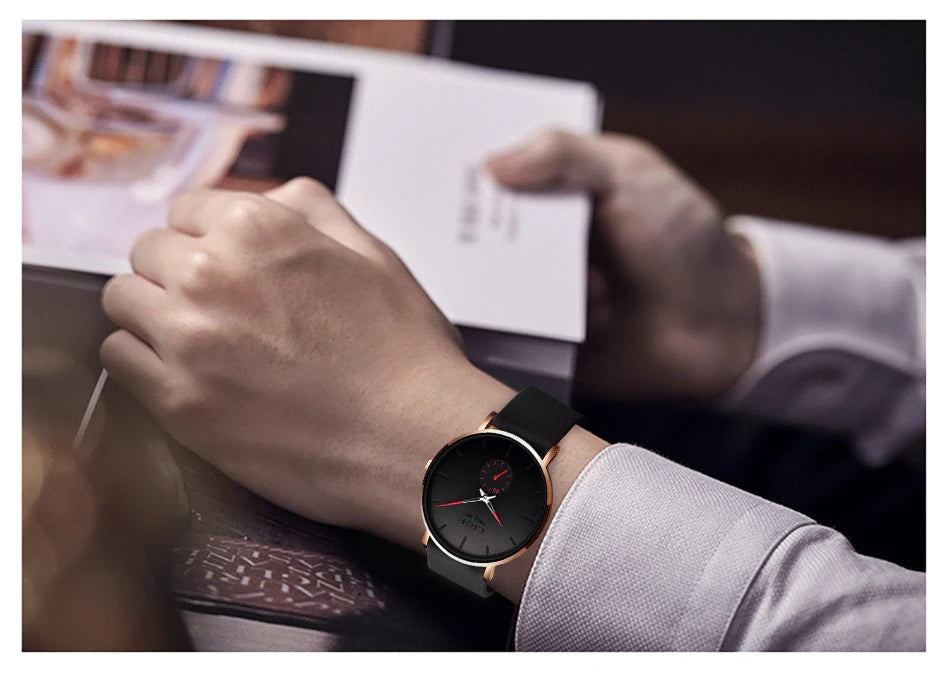 Reloj para hombre LIGE: estilo deportivo y moderno, marca de lujo, resistente al agua, diseño minimalista y ultradelgado, reloj de cuarzo para hombre.