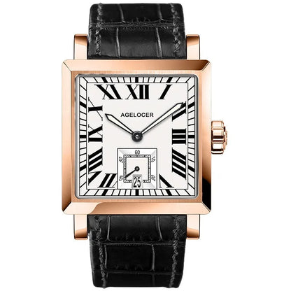 AGELOCER Original Codex Watch Men's Square Business Formal Automatic Mechanical Watch Birthday Gift for Men