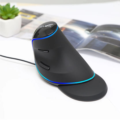 Delux M618 PLUS Vertical Mouse Gaming Wired Ergonomics Mice Wireless 6 Buttons 4000 DPI Optical Right Hand For PC Laptop