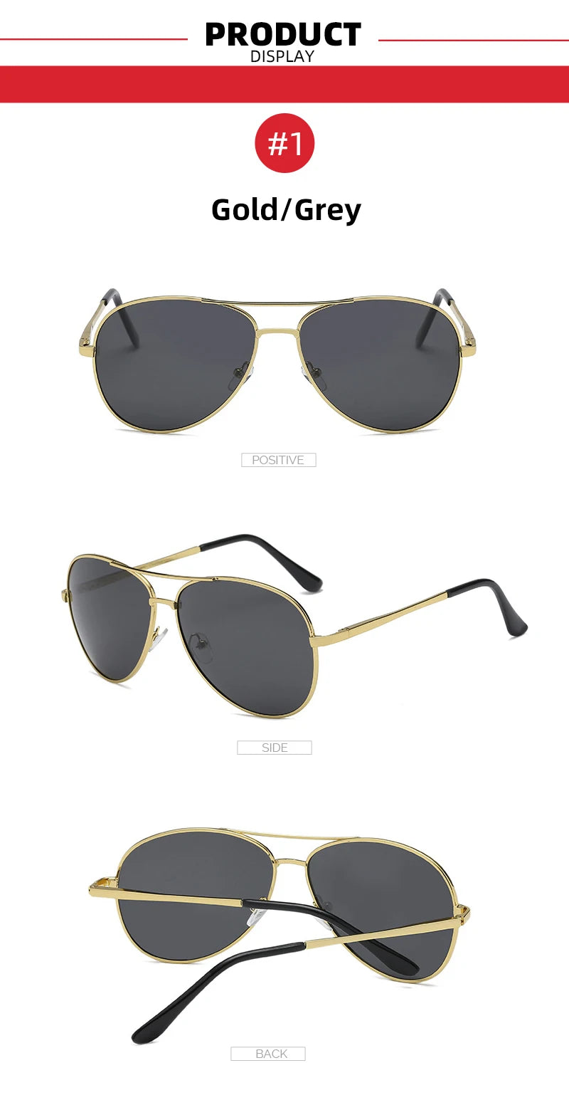 VIVIBEE Classic Men Aviation Polarized Metal Frame Sunglasses Black Women Pilot Style UV400 Sun Glasses 2026 Shades
