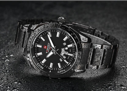 Reloj para hombre NAVIFORCE, totalmente de acero, hermético, estilo informal, movimiento de cuarzo con indicador de fecha – Reloj de pulsera de lujo para hombre, de una marca líder.
