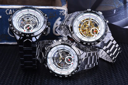 Automatinė mechaninė žemėlapis vyrui iš nerūdijančio plieno