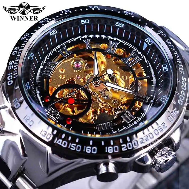 Automatinė mechaninė žemėlapis vyrui iš nerūdijančio plieno