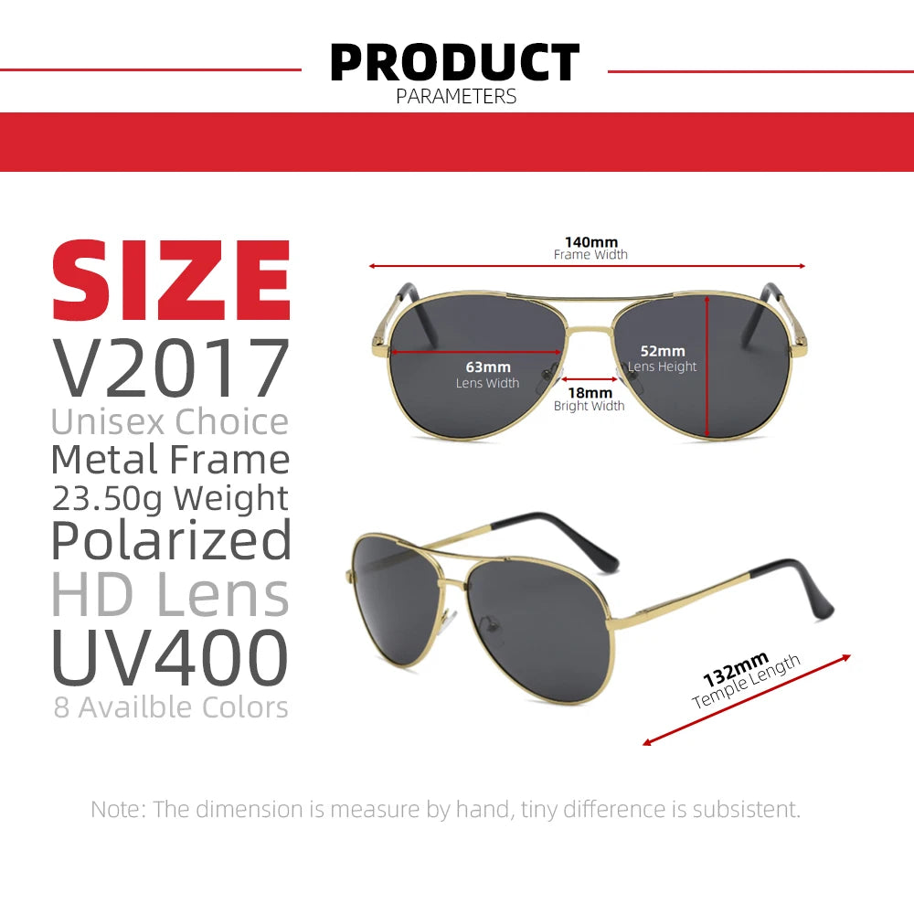 VIVIBEE Classic Men Aviation Polarized Metal Frame Sunglasses Black Women Pilot Style UV400 Sun Glasses 2026 Shades