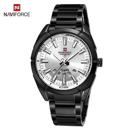 Reloj para hombre NAVIFORCE, totalmente de acero, hermético, estilo informal, movimiento de cuarzo con indicador de fecha – Reloj de pulsera de lujo para hombre, de una marca líder.