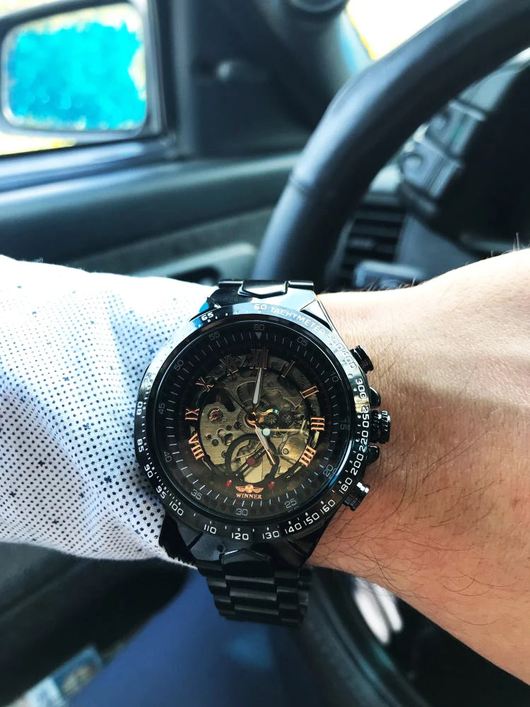 Automatinė mechaninė žemėlapis vyrui iš nerūdijančio plieno
