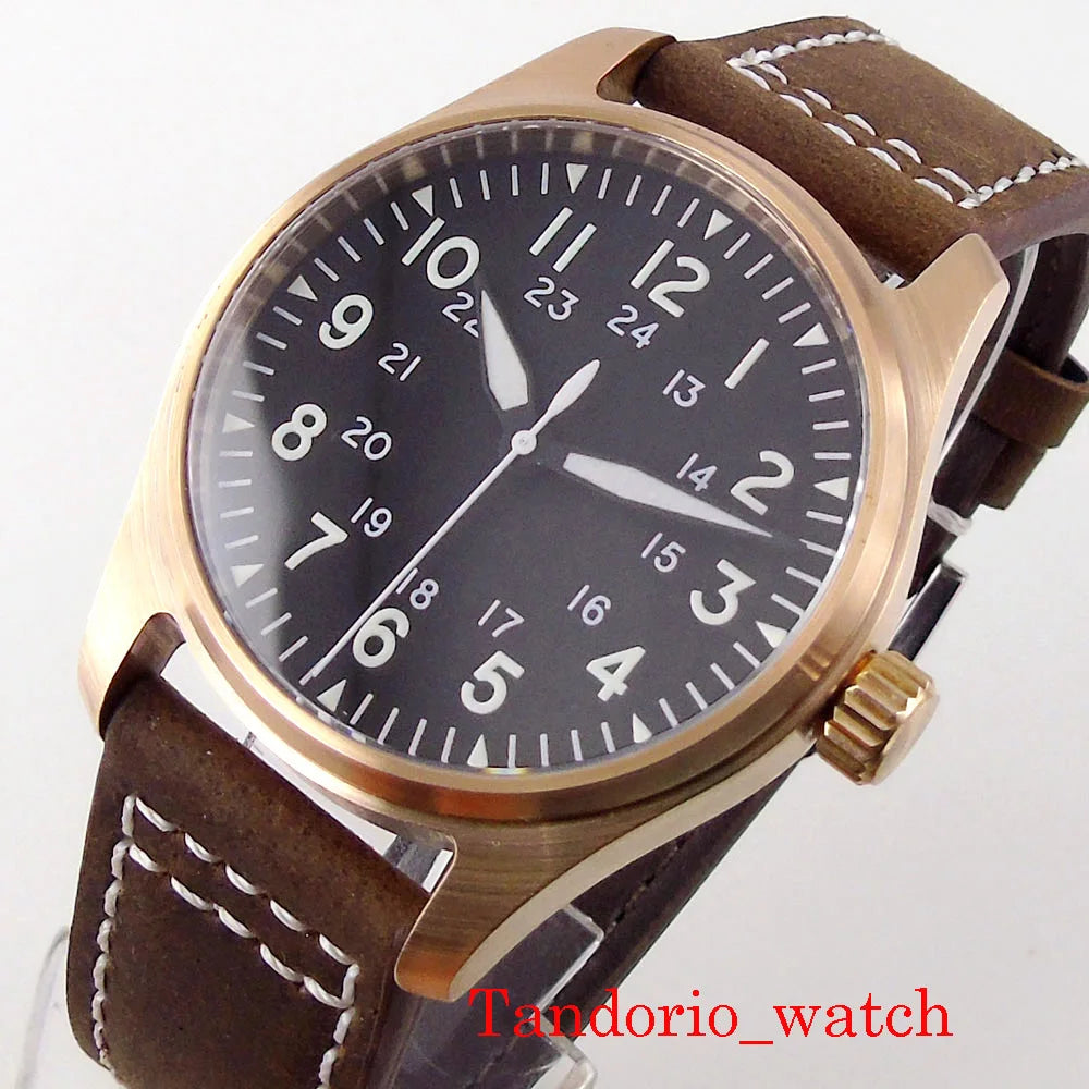 Tandorio NH35A PT5000 Solid Full Cusn8 Bronze 200m Waterproof 39mm Automatic Men Watch Sapphire Crystal Date C3 Luminous Marks
