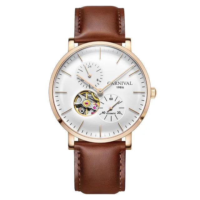 Reloj mecánico para hombre Carnival – Reloj de pulsera automático de lujo con cristal de zafiro