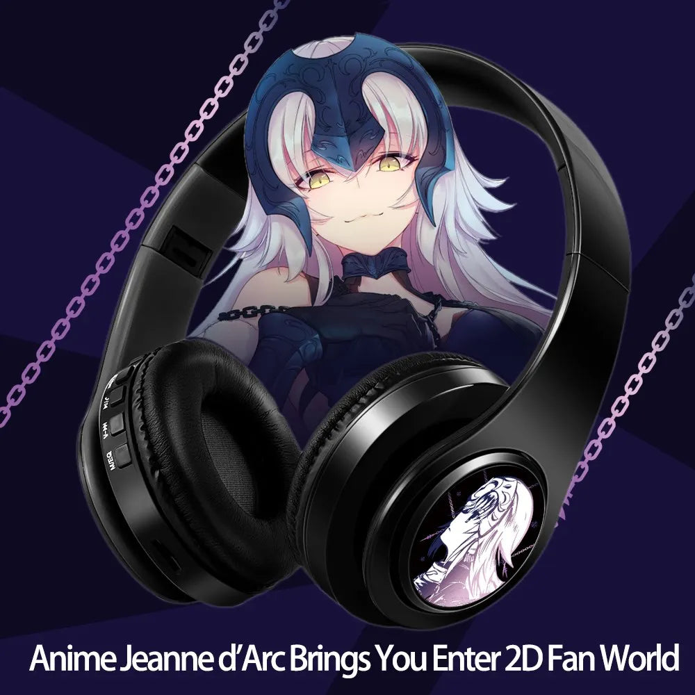 Wireless Silent Disco Headphone Anime Fate/Grand Order FGO Jeanne d'Arc Stereo Bluetooth Headphone for Playing Games Earphone