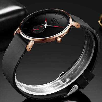 Reloj para hombre LIGE: estilo deportivo y moderno, marca de lujo, resistente al agua, diseño minimalista y ultradelgado, reloj de cuarzo para hombre.