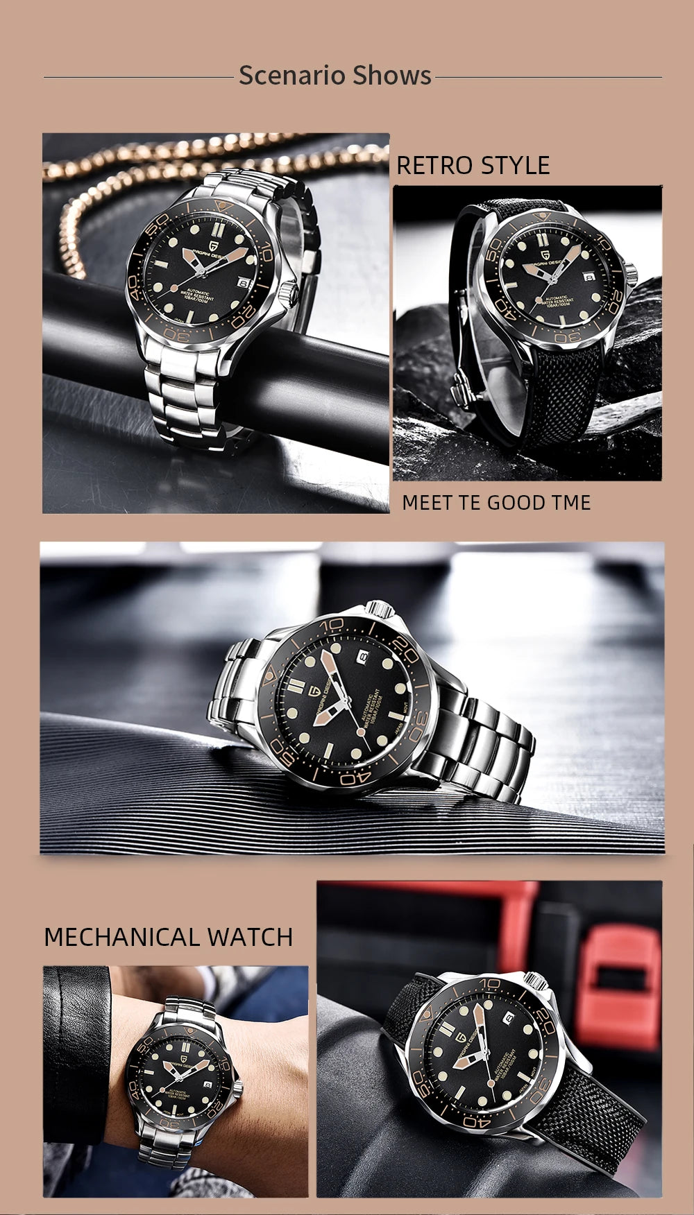 2025 New PAGANI DESIGN Men's Watches Luxury Automatic Watch For Men NH35A Mechanical Wrist watch Men AR Sapphire crystal Clock