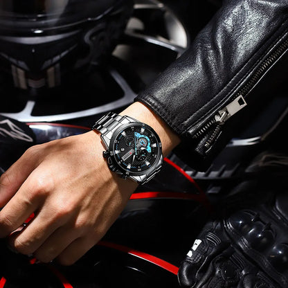 Reloj para hombre CURREN: cronógrafo deportivo de lujo, movimiento de cuarzo, totalmente de acero, resistente al agua