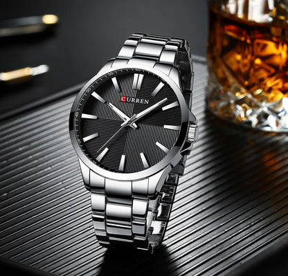 Montre pour homme CURREN – Modèle de luxe, étanche, style militaire, en acier inoxydable – Montre-bracelet sportive (réf. 8322)