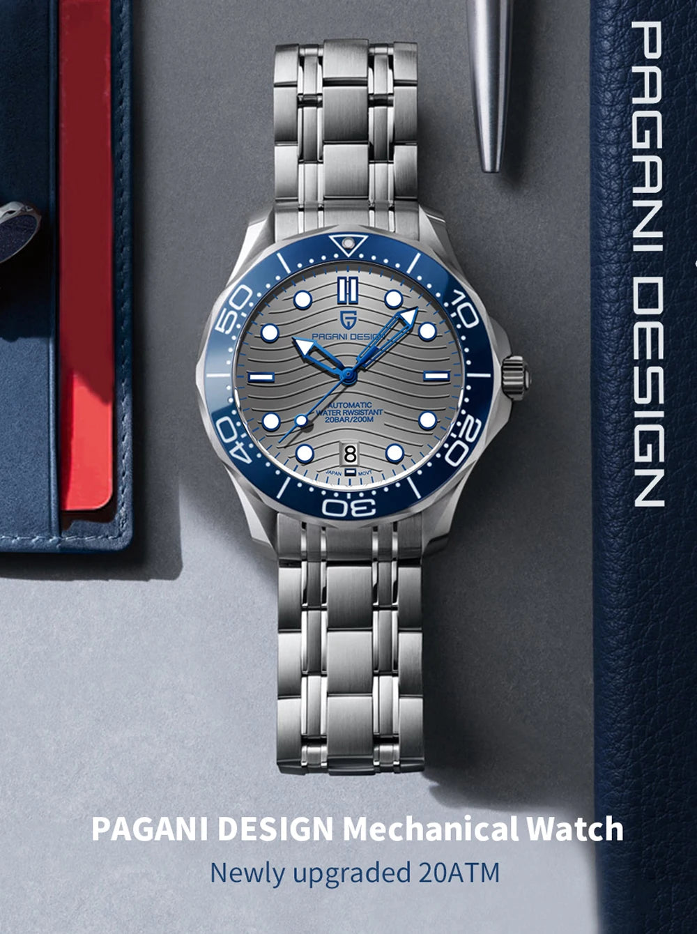 2022 New PAGANI DESIGN 1685 Men's Watches Mechanical Wristwatch for men Automatic watch men Japan NH35A 20Bar Dive Clock