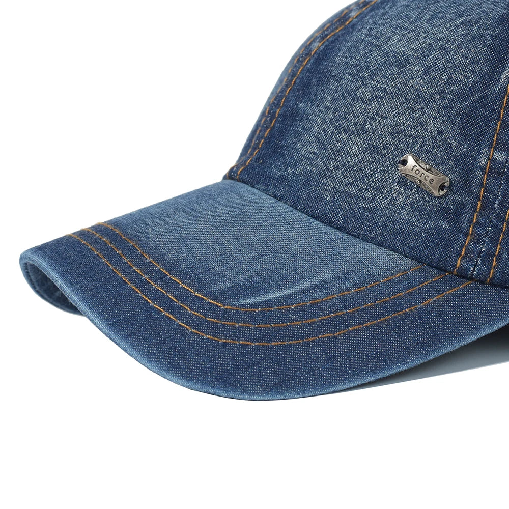 Vintage Washed Cotton Baseball Cap Men Women Denim Dad Hat Adjustable Trucker Style Low Profile