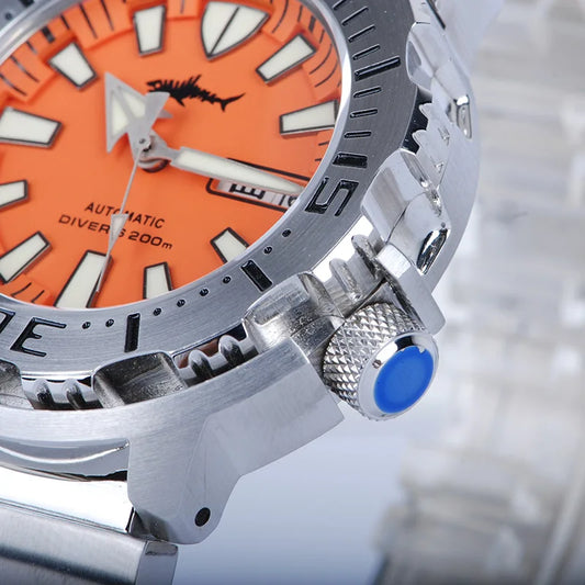 Orologio subacqueo da uomo Heimdallr Sharkey Monster V2 in acciaio inossidabile 316L con movimento giapponese NH36A, impermeabile fino a 200 m, orologi meccanici da uomo