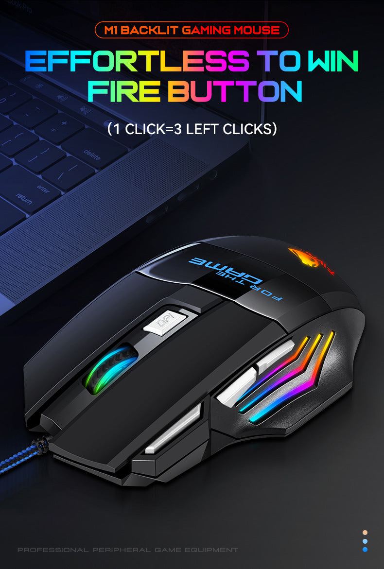 USB Wired Mouse 7 Button 2400DPI Gaming Mouse RGB Breathing Light Mecha Mice Ergonomic Optical Office Mice For Desktop Laptop