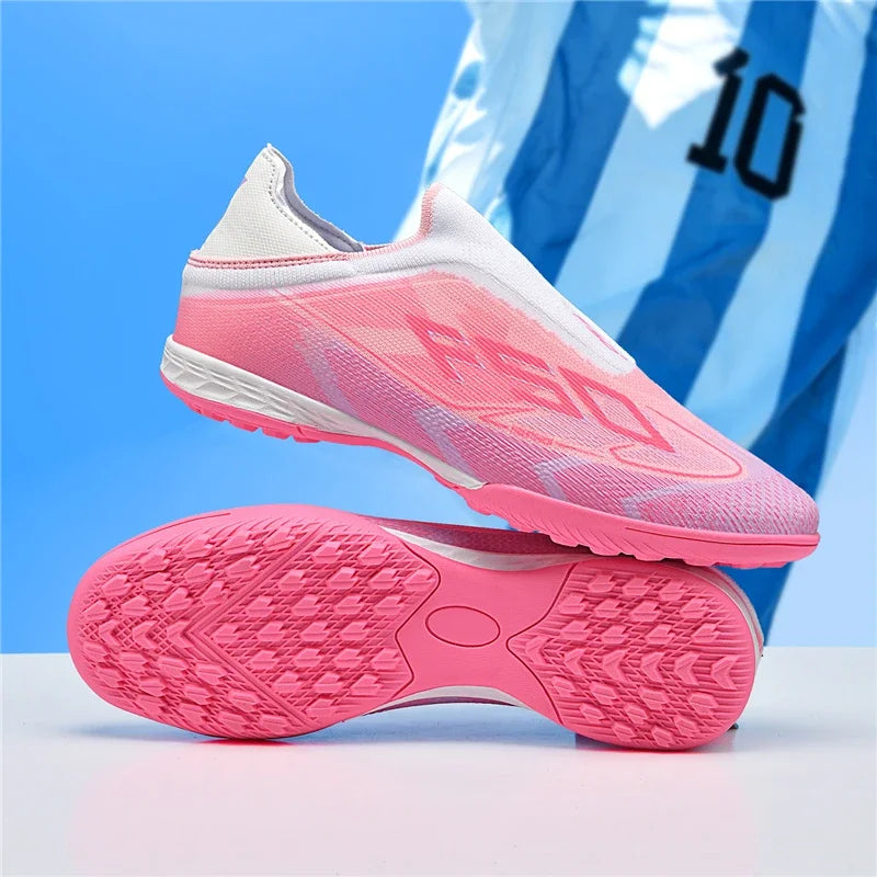 Nouvelles chaussures de football pour hommes, chaussures de sport d'extérieur, chaussures de soccer ultralégères, chaussures de futsal antidérapantes, de haute qualité, à cheville haute, respirantes, pour match