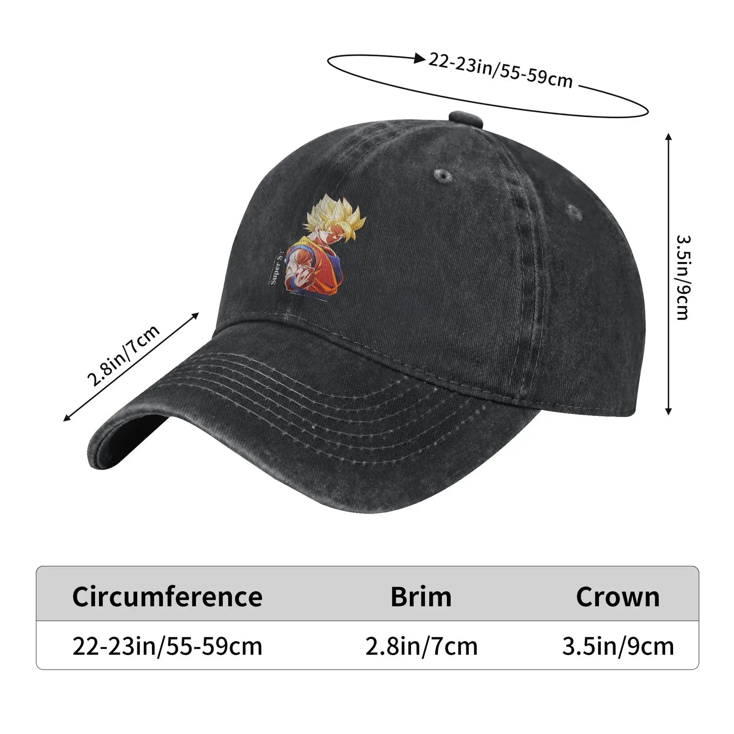 Dragon Ball Goku’s Saiyan Saga Baseball Cap Vintage Distressed Washed  Snapback Cap Men Women Outdoor Running Golf Gift Hats Cap