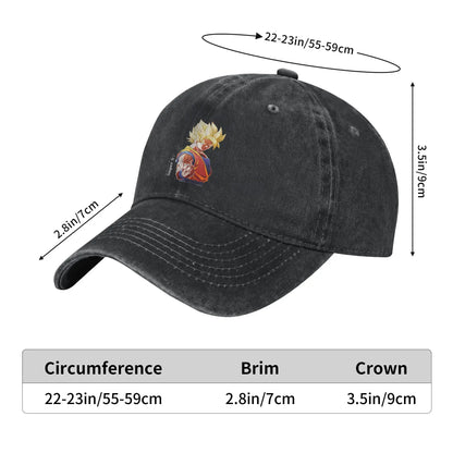 Dragon Ball Goku’s Saiyan Saga Baseball Cap Vintage Distressed Washed  Snapback Cap Men Women Outdoor Running Golf Gift Hats Cap