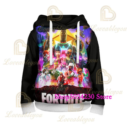 Felpa con cappuccio Fortnite con lama stampato in 3D, stile Battle Royale cartoon, per uomo e donna, felpa da eroe del gioco per adolescenti
