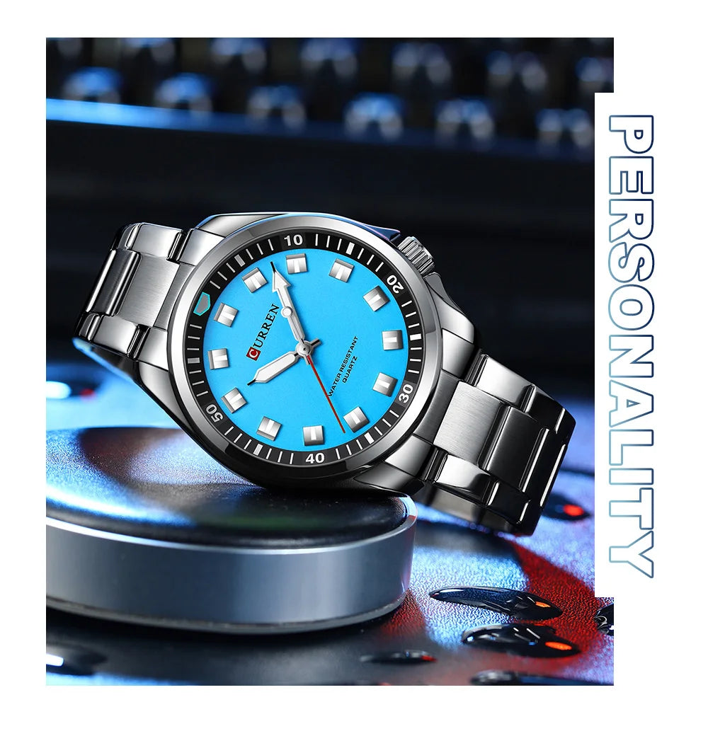 CURREN Fashion Men Watch Top Brand Luxury Waterproof Sport Mens Watches Stainless steel Automatic Date Military Wristwatch